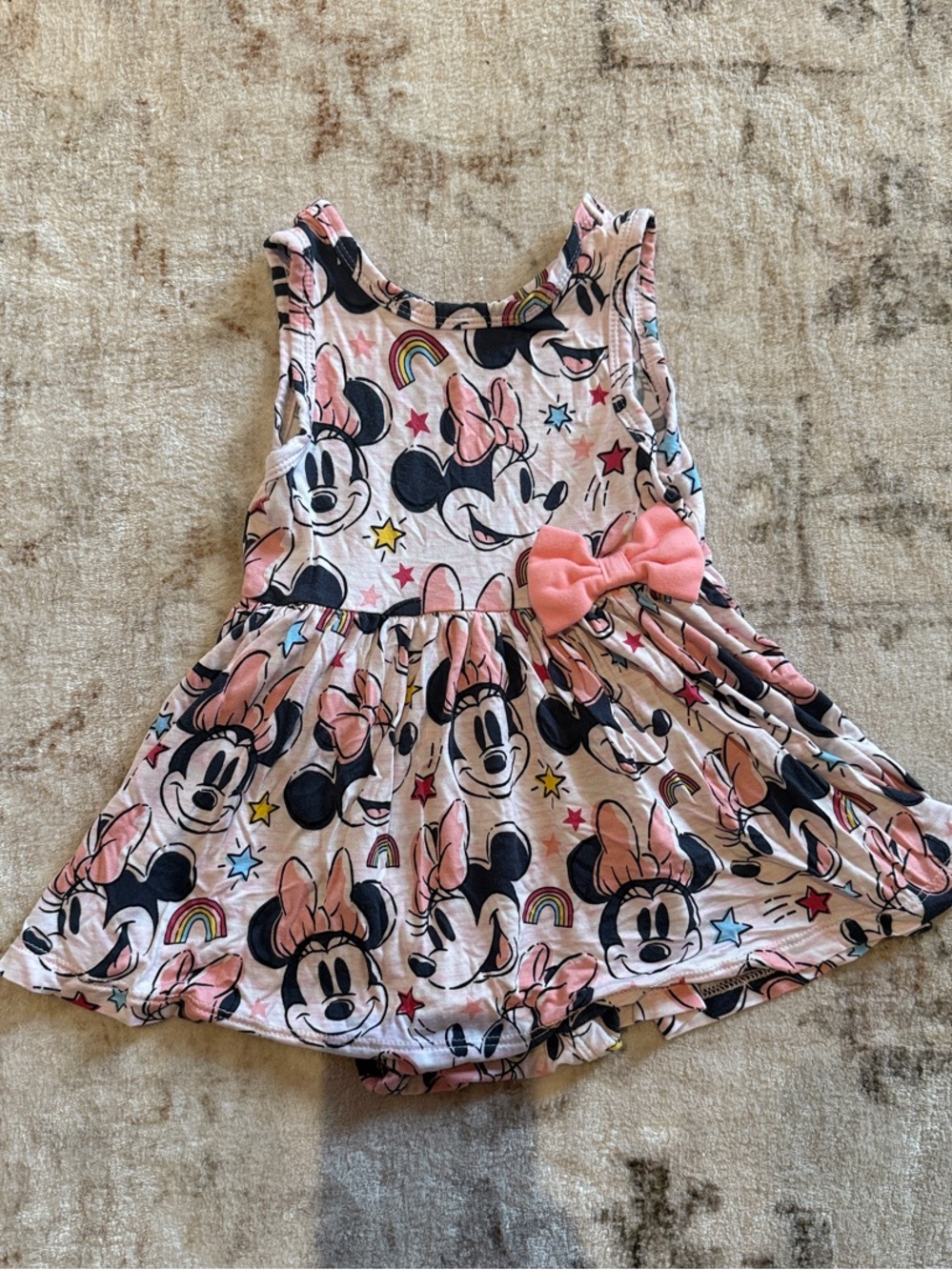 Little Sleepies Disney Minnie Mouse Pink Bow Sleeveless Play Dress